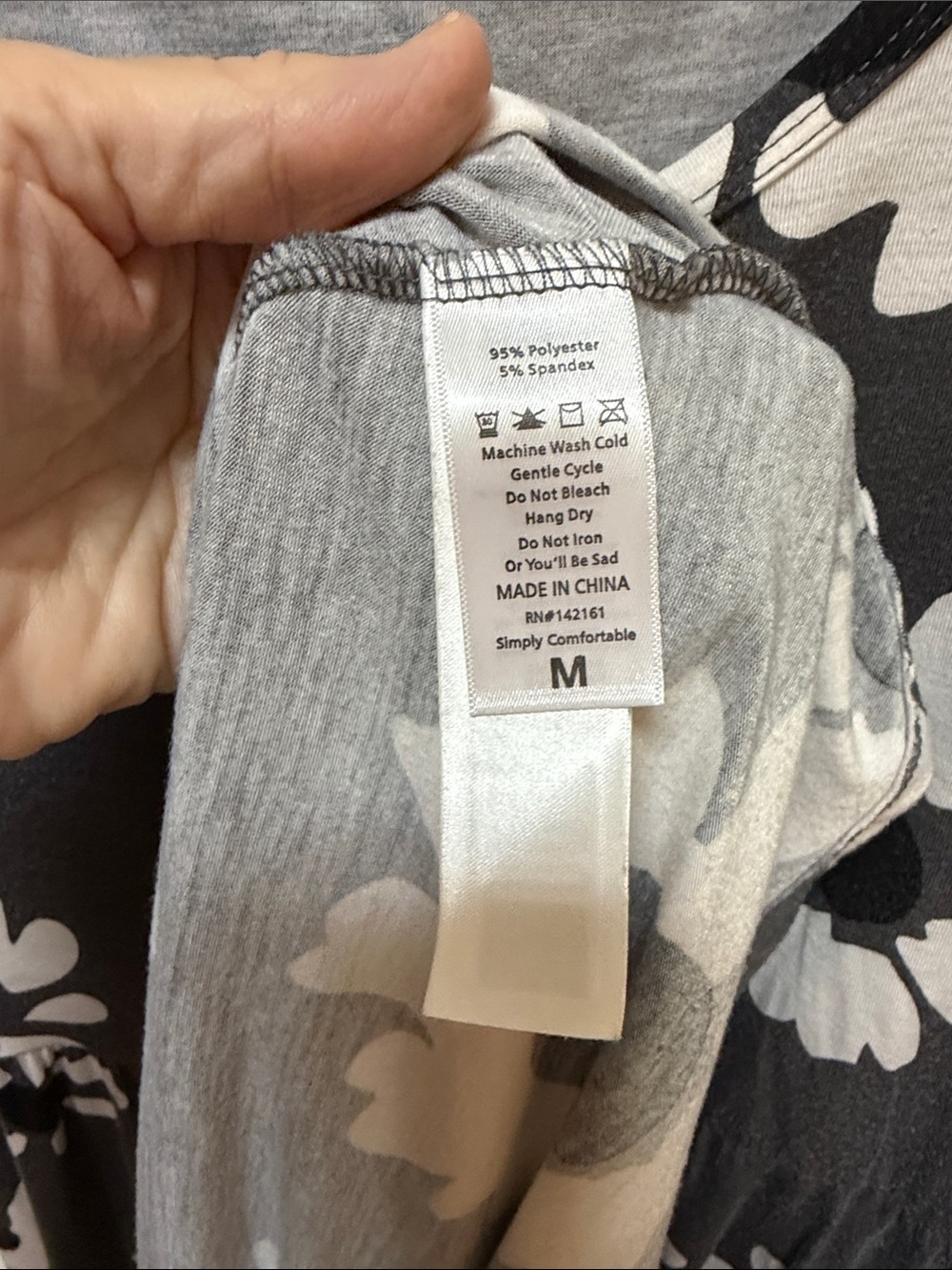 LuLaRoe Gray Maxi Dress with White Floral Print - Picture 4 of 9
